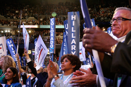 Hillary Clinton supporters - maybe  - at the Democratic National Convention