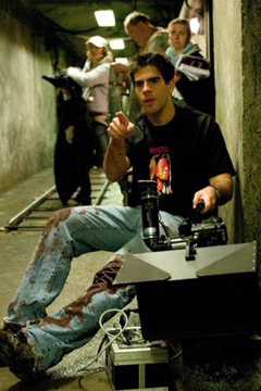 Eli Roth on the set of Hostel