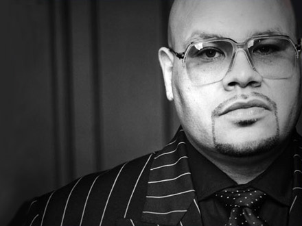 Fat Joe - black pin-striped suit