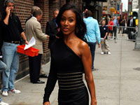 Jada Pinkett-Smith outside the Ed Sullivan theatre