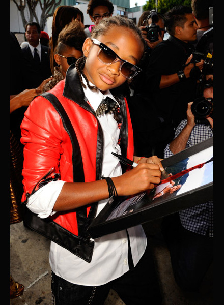 Jaden Smith signs autographs at Karate Kid premiere