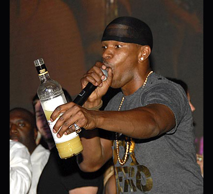 Jamie Foxx spilling out our alcohol