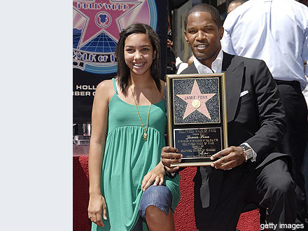 Jamie Foxx and daughter - Hollywood Walk of Fame