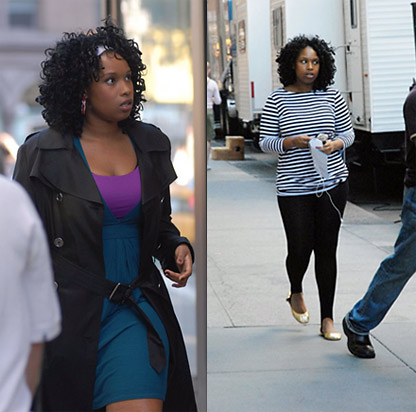 Jennifer Hudson on the Sex in the City set