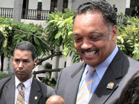 Jesse Jackson having fun with maracas