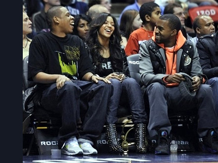 Kanye West, Jay-Z, Beyonce courtside at Nets/Supersonics game