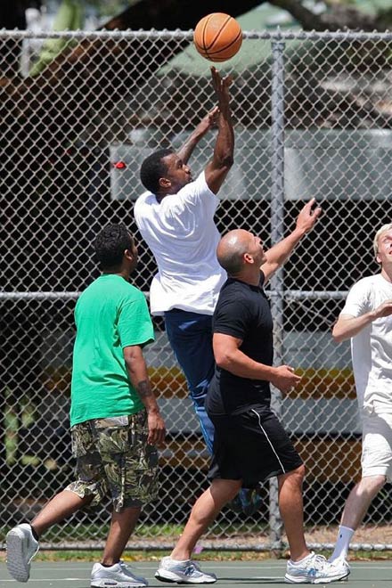 Kanye West on the basketball court - swish