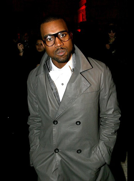 Kanye West at Yves Saint Laurent Fashion Show 2008