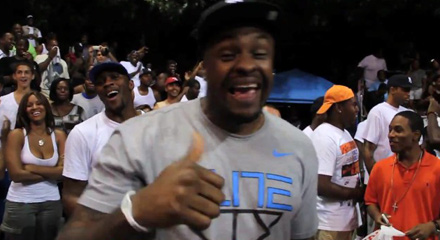 Big smile for Kevin Durant at Rucker Park