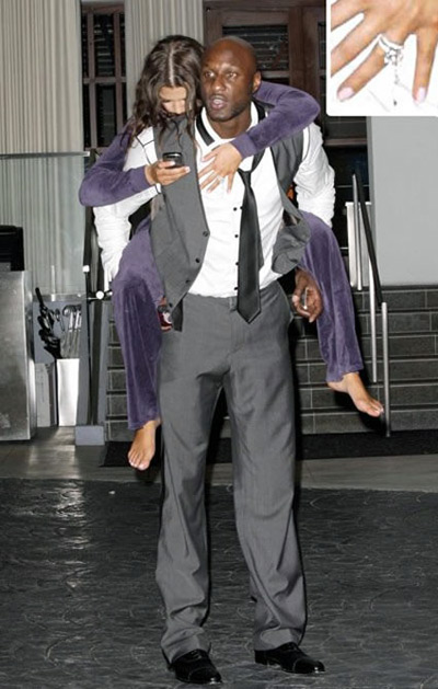 Lamar Odom and Khloe Kardashian, after their wedding