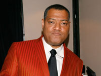 Laurence Fishburne eating AMC popcorn