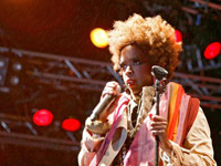 Lauryn Hill with orange hair