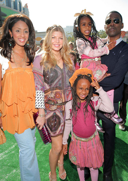 Chris Rock and family with Fergie at Madagascar Escape 2 Africa premiere