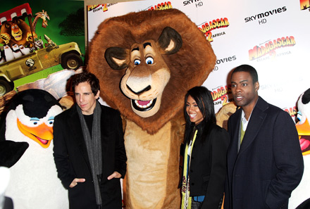 Ben Stiller, Jada Pinkett-Smith and Chris Rock at Israel premiere of Madagascar Escape 2 Africa