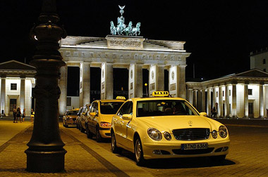 Mercedes Benz cabs in Berlin, Germany