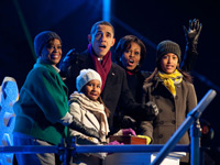 The Obamas celebrating the Holidays at the White House, early December