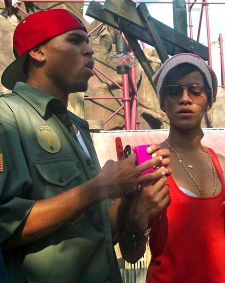 Rihanna and Chris Brown at Kings Dominion