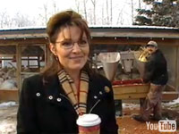 Sarah Palin interviewed at turkey house in Wasilla