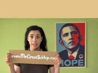 Sarah Silverman schleping for Barack Obama