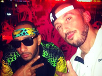 Swizz Beatz and DJ Dirty Swift in Paris at a Reebok event