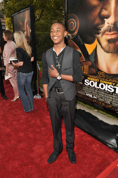 Nelsan Ellis and friend at The Soloist premiere