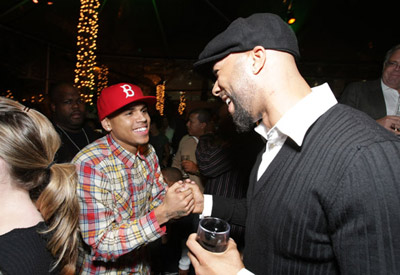 This Christmas movie premiere - Chris Brown and Common