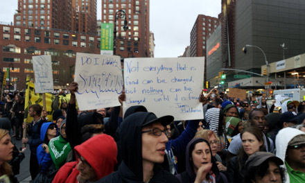 The march is underway for Trayvon Martin in Union Square