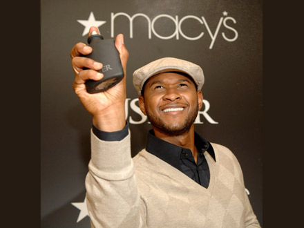 Usher mists the air at Macy's