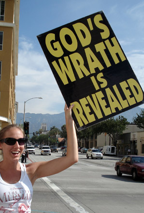 Westboro Baptist Church protest - god's wrath on the avenue