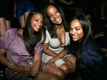 Zoe Saldana with Sisters - 29th Birthday party - Tao Las Vegas